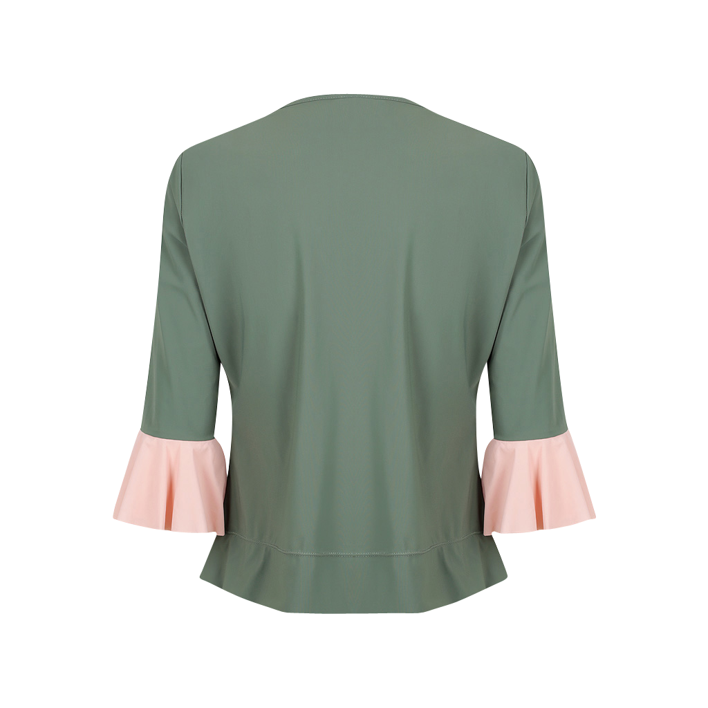 Float Away Tank - Olive w/ Rose cuff - UPF50+, Sun protective clothing, Idlebird