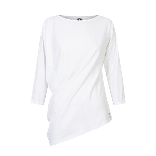 The Side Drape Top - White  UPF50+, Sun protective clothing, Idlebird